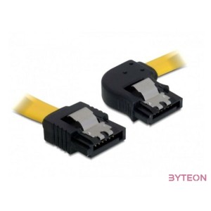 Delock SATA F,F adatkábel 0.3m jobb,egyenes sárga