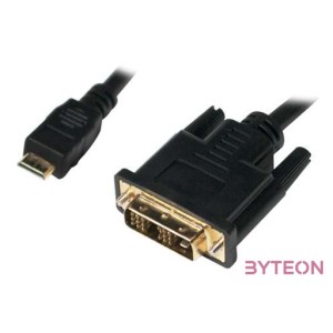 LogiLink HDMI mini C - DVI-D M,M video jelkábel 1m fekete