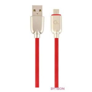 Gembird Premium rubber Micro-USB charging and data cable, 2m, red