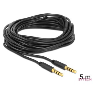 Delock Jack stereo 3,5mm (4pin) iPod,iPhone(3,4),iPad 3Gen. M,M audio kábel 5m fekete