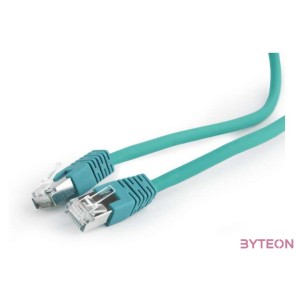 Gembird RJ45 CAT6A FTP M,M adatkábel 1m zöld LSZH