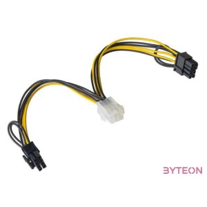 Akyga Power 6+2pin PCIe 2db Power 8pin PCI-E M,F adapter 0.2m