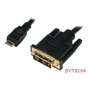 LogiLink HDMI mini C - DVI-D M,M video jelkábel 1m fekete