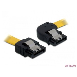 Delock SATA F,F adatkábel 0.3m jobb,egyenes sárga