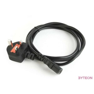 Gembird 230V villásdugó BS 1363 UK - C13 M,F tápkábel 1.8m 5A fekete