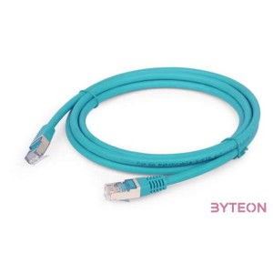 Gembird RJ45 CAT6A FTP M,M adatkábel 1m zöld LSZH
