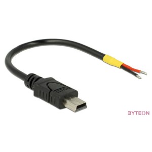 Delock USB 2.0 mini B - nyitott vezeték M,M tápkábel 0.1m fekete