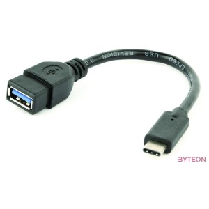 Gembird USB-C - USB 3.0 A M,F adapter 0.2m fekete OTG