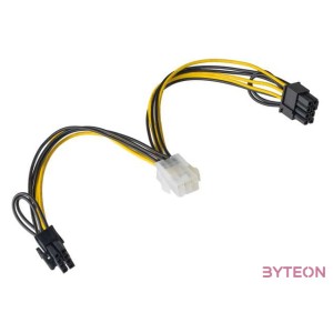 Akyga Power 6+2pin PCIe 2db Power 8pin PCI-E M,F adapter 0.2m