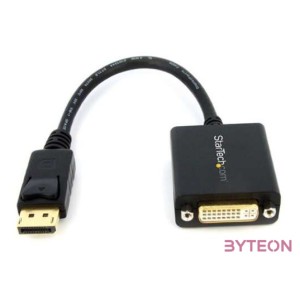 StarTech Displayport - DVI-I M,F adapter 0.1m fekete