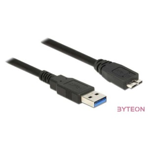 Delock USB 3.0 A - USB 3.0 micro B M,F adatkábel 2m fekete