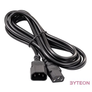 Akyga C13 - C14 M,F tápkábel 3m fekete