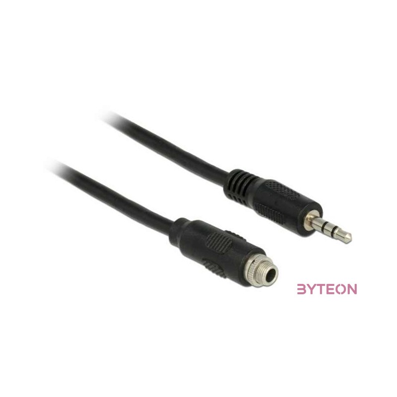 Delock Jack stereo 3,5mm M,F audio kábel 1m panel-mount fekete