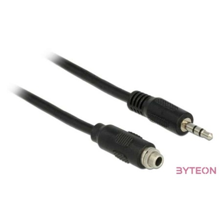 Delock Jack stereo 3,5mm M,F audio kábel 1m panel-mount fekete