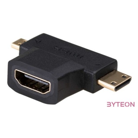 Akyga AK-AD-23 HDMI - HDMI micro D HDMI mini C F,M adapter fekete