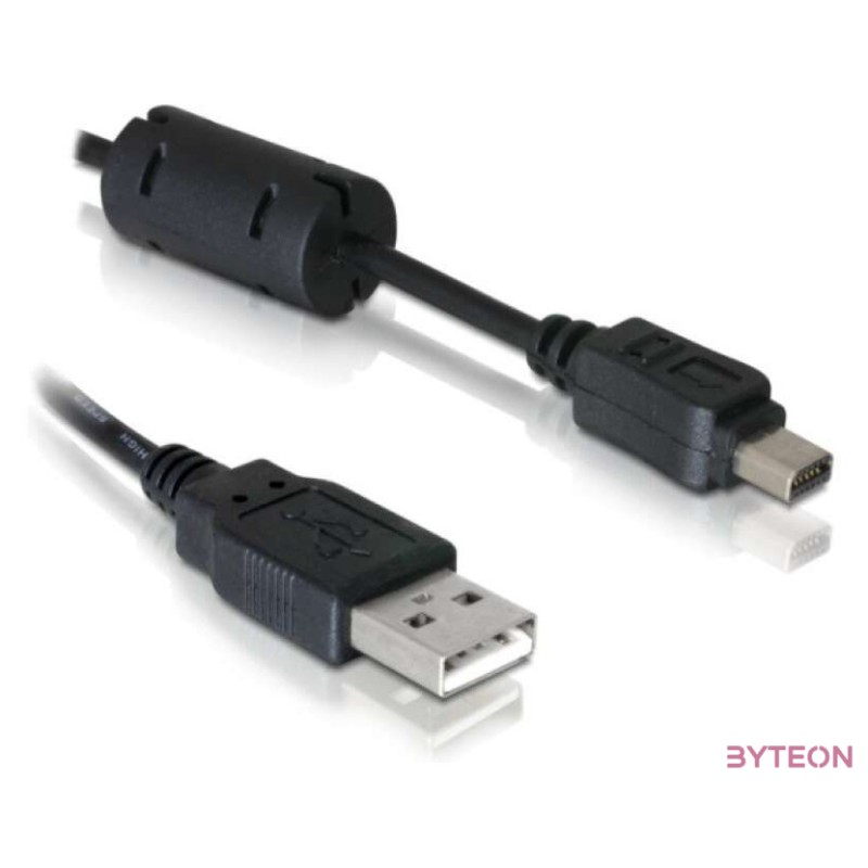 Delock Olympus 12pin - USB A M,M adatkábel 1m fekete