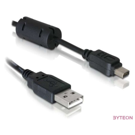 Delock Olympus 12pin - USB A M,M adatkábel 1m fekete
