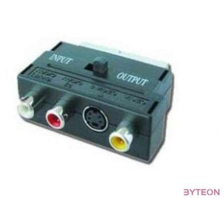 Gembird Scart - 3db RCA S-Video M,F adapter fekete