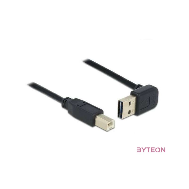 Delock Easy-USB - USB 2.0 B M,M adatkábel 0.5m fekete 90°,egyenes