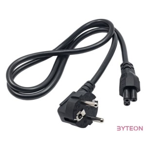 Akyga AK-NB-08A notebook tápkábel 1m fekete (Clover IEC C5 CEE 7,7 250V,50Hz)