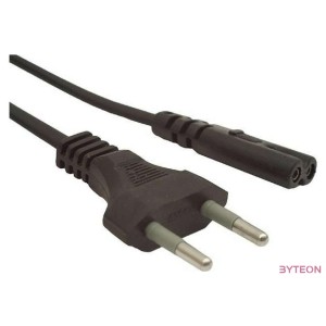 Gembird 230V villásdugó CEE 7,7 - C7 M,F tápkábel 1.8m fekete