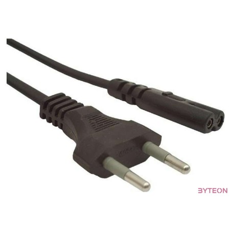 Gembird 230V villásdugó CEE 7,7 - C7 M,F tápkábel 1.8m fekete