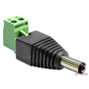 Delock DC 5,5x2,1mm - Terminal block 2pin M,F adapter fekete