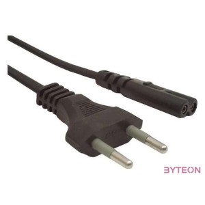 Gembird 230V villásdugó CEE 7,7 - C7 M,F tápkábel 1.8m fekete