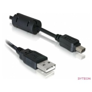 Delock Olympus 12pin - USB A M,M adatkábel 1m fekete