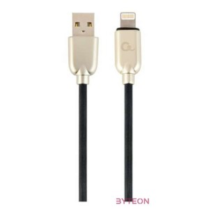 Gembird Premium rubber 8-pin charging and data cable, 2m, black