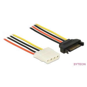 Delock SATA Power 15pin - Molex Power 4pin M,F tápkábel 0.5m