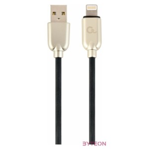 Gembird Premium rubber 8-pin charging and data cable, 1m, black