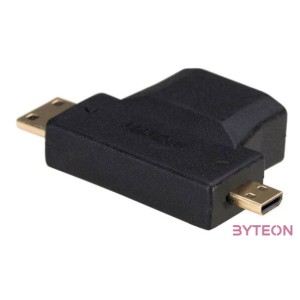 Akyga AK-AD-23 HDMI - HDMI micro D HDMI mini C F,M adapter fekete