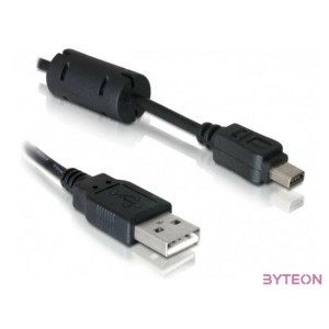 Delock Olympus 12pin - USB A M,M adatkábel 1m fekete