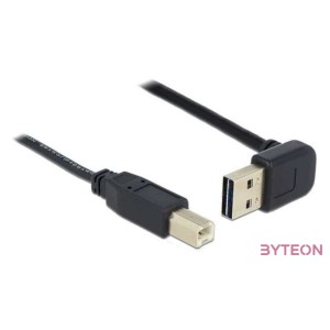 Delock Easy-USB - USB 2.0 B M,M adatkábel 0.5m fekete 90°,egyenes