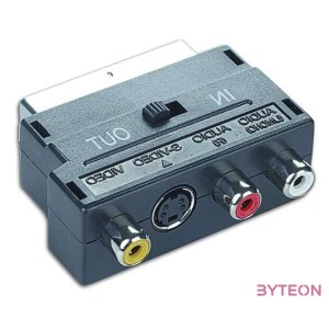 Gembird Scart - 3db RCA S-Video M,F adapter fekete