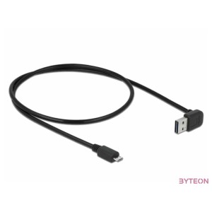 Delock Easy-USB - USB 2.0 micro B M,M adatkábel 0.5m fekete 90°,egyenes