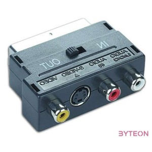 Gembird Scart - 3db RCA S-Video M,F adapter fekete