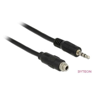 Delock Jack stereo 3,5mm M,F audio kábel 1m panel-mount fekete