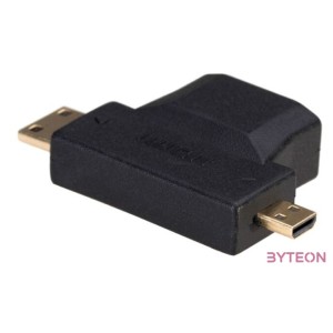 Akyga AK-AD-23 HDMI - HDMI micro D HDMI mini C F,M adapter fekete