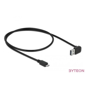 Delock Easy-USB - USB 2.0 micro B M,M adatkábel 0.5m fekete 90°,egyenes