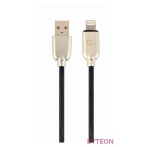 Gembird Premium rubber 8-pin charging and data cable, 2m, black