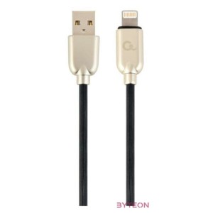 Gembird Premium rubber 8-pin charging and data cable, 2m, black