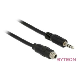 Delock Jack stereo 3,5mm M,F audio kábel 1m panel-mount fekete