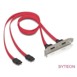 Delock 2db SATA - 2db eSATA F,F hátlapi kivezetés 0.45m