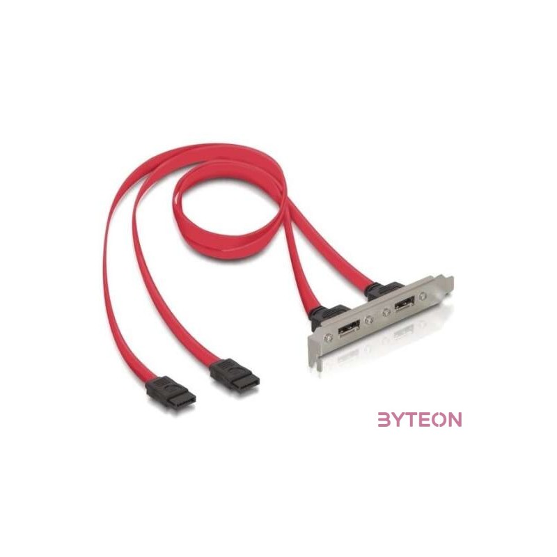 Delock 2db SATA - 2db eSATA F,F hátlapi kivezetés 0.45m