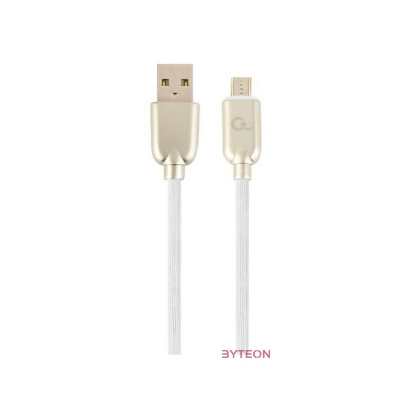 Gembird Premium rubber Micro-USB charging and data cable, 2m, white