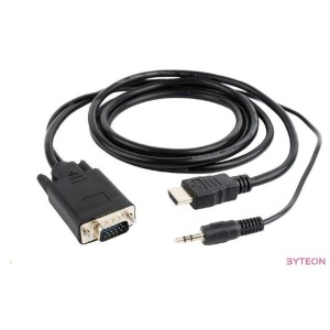 Gembird HDMI - VGA Jack stereo 3,5mm M,M video jelkábel 3m fekete