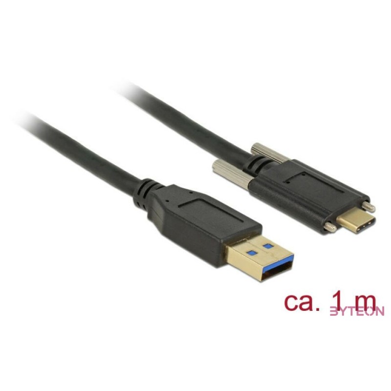 Delock USB 3.1 A Gen 2 - USB 3.1 C Gen 2 M,M adatkábel 1m fekete