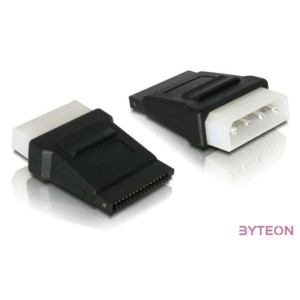 Delock Molex Power 4pin - SATA Power 15pin M,F adapter fekete